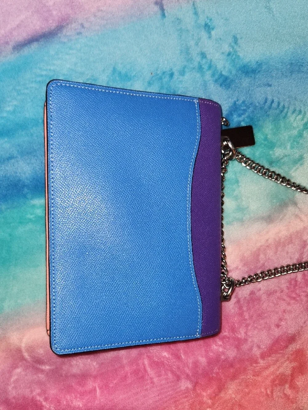 Coach Klare Colorblock Leather Crossbody Bag in Purple, Green & Blue